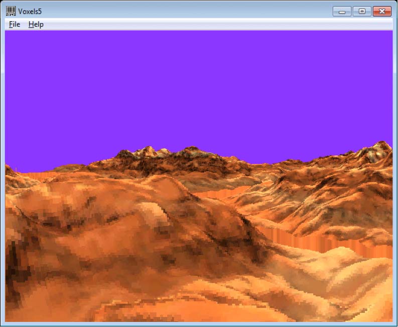 Real-time voxel heightmap